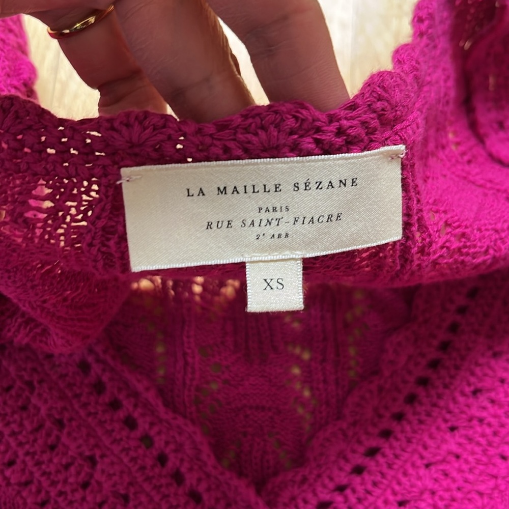 Sezane Saja Cardigan XS Magenta - Picture 5 of 6
